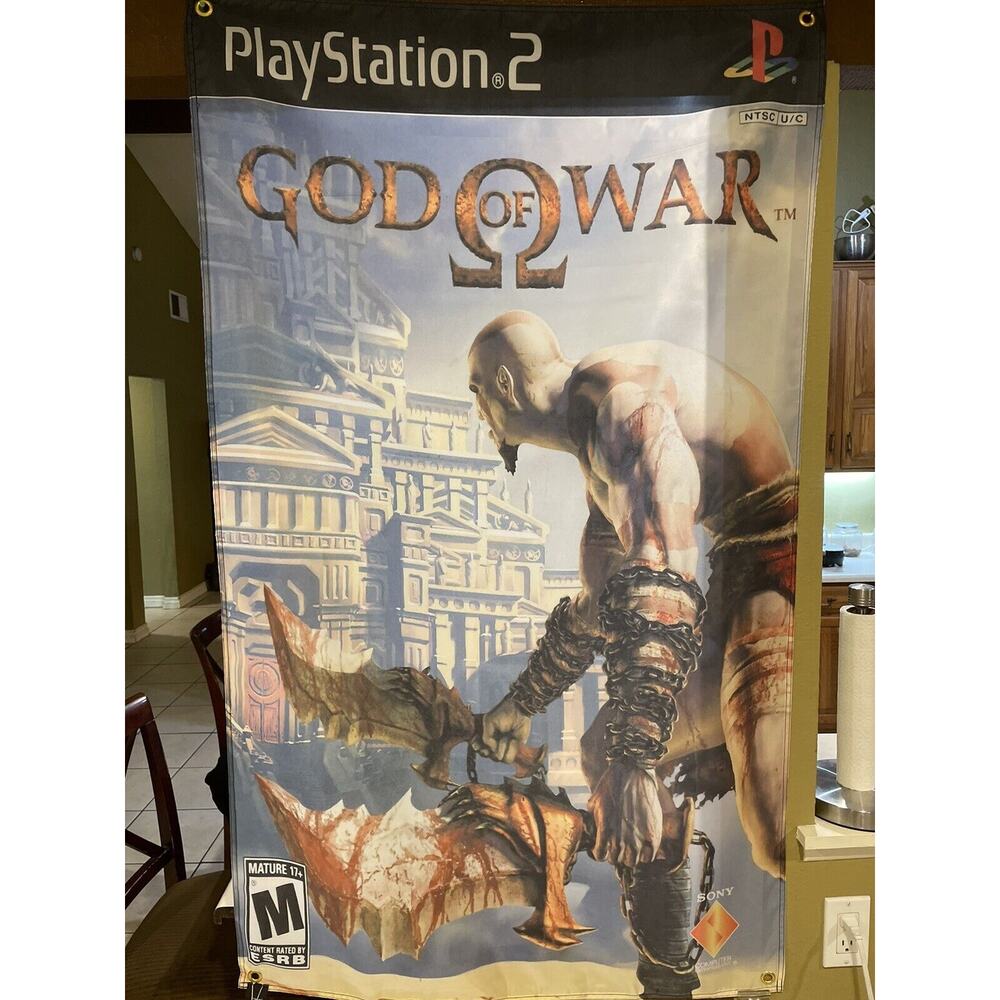 God Of War 5' Flag Banner Sony PS2 PlayStation